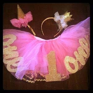 Mudpie first birthday tutu and head bands